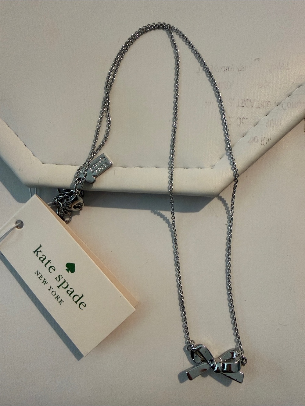kate spade silver bow pendant necklace with chain